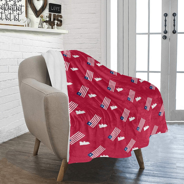 Red Liberia Flag/Map Ultra-Soft Micro Fleece Blanket 30"x40" (Made In USA)