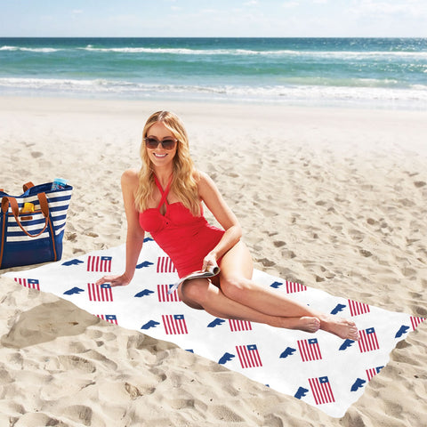 Liberia Flag/ Map Beach Towel 31.5"x 71"