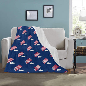 Blue Liberia Flag/Map Ultra-Soft Micro Fleece Blanket 30"x40" (Made In USA)