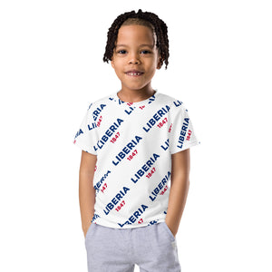 Liberia 1847 White Kids crew neck t-shirt