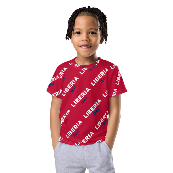 Liberia 1847 Red Kids crew neck t-shirt