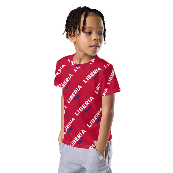 Liberia 1847 Red Kids crew neck t-shirt