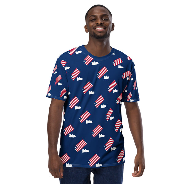 Blue Liberia Flag and Map Men's t-shirt