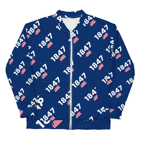 Blue Liberia 1847/ Flag Unisex Bomber Jacket