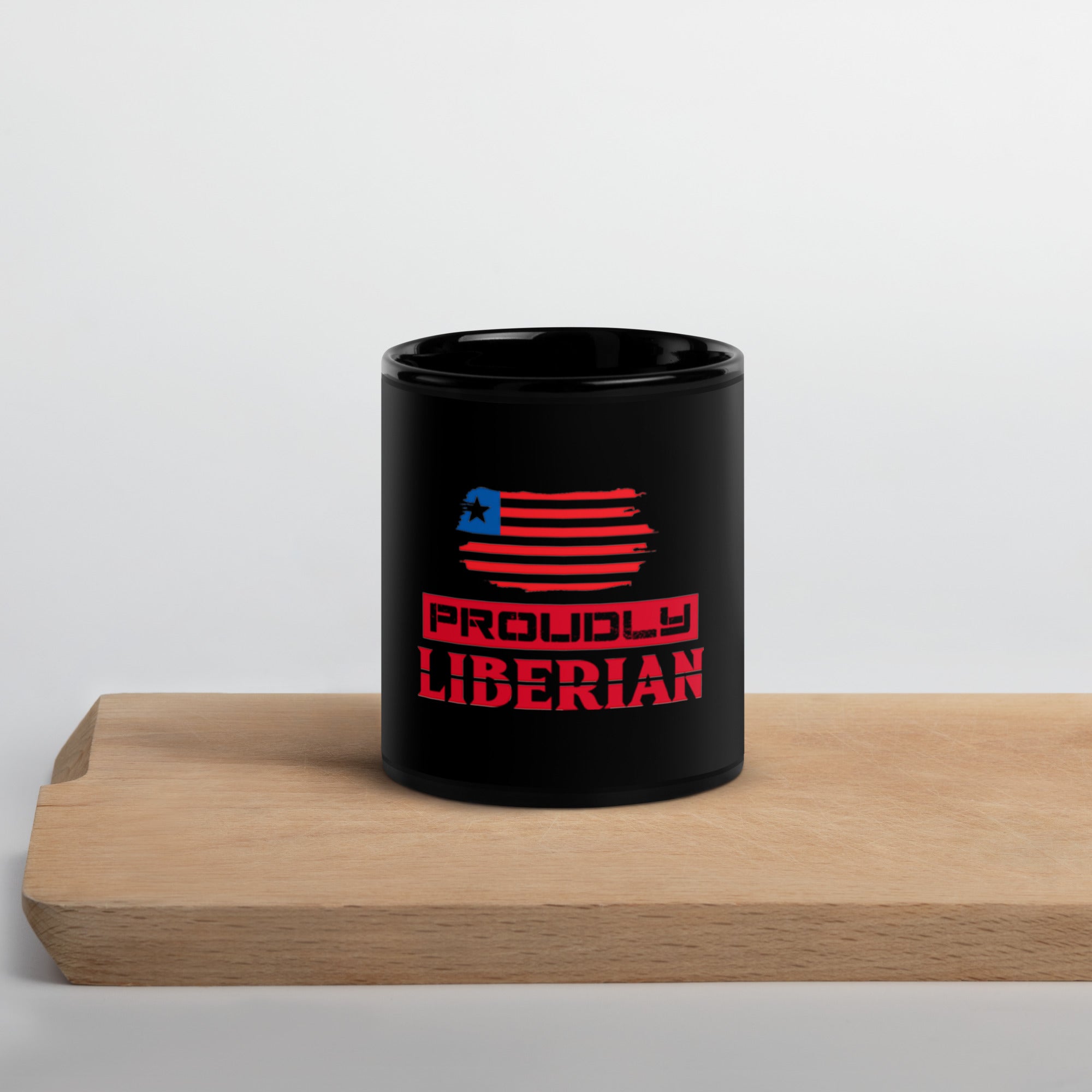 Proudly Liberian Black Glossy Mug