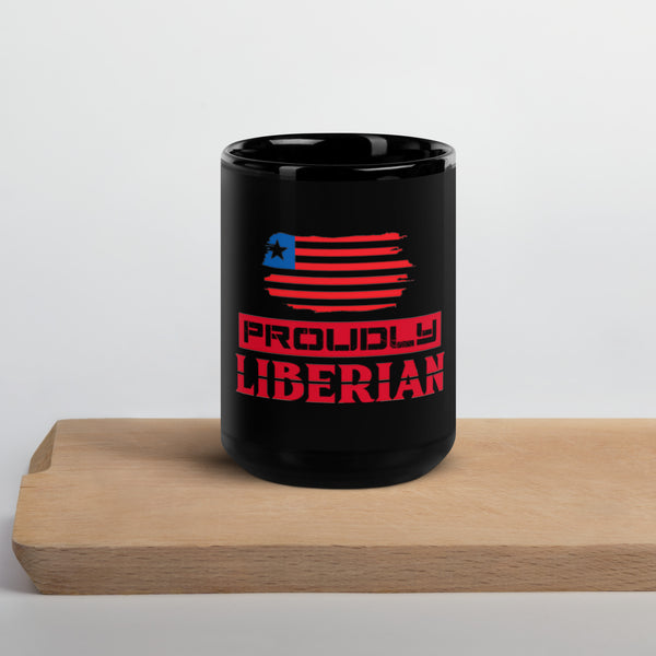 Proudly Liberian Black Glossy Mug