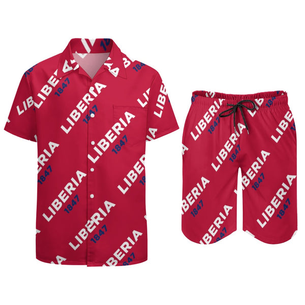 Liberia 1847 Red Leisure Beach Suit
