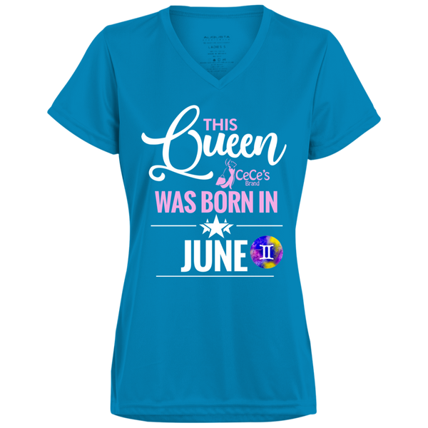 This Queen Was Born In June Ladies' Wicking T-Shirt
