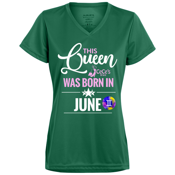 This Queen Was Born In June Ladies' Wicking T-Shirt