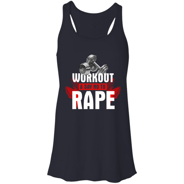 Workout to Say No To Rape Flowy Racerback Tank
