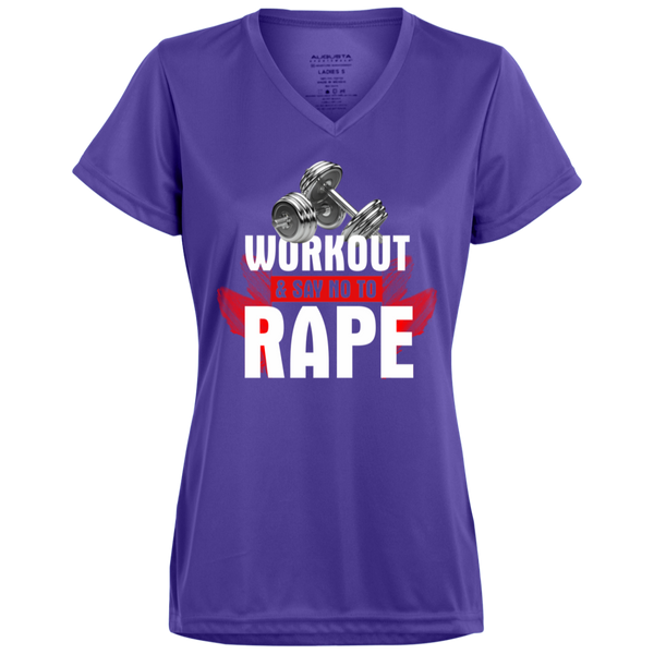 Workout to Say No To Rape Ladies' Wicking T-Shirt