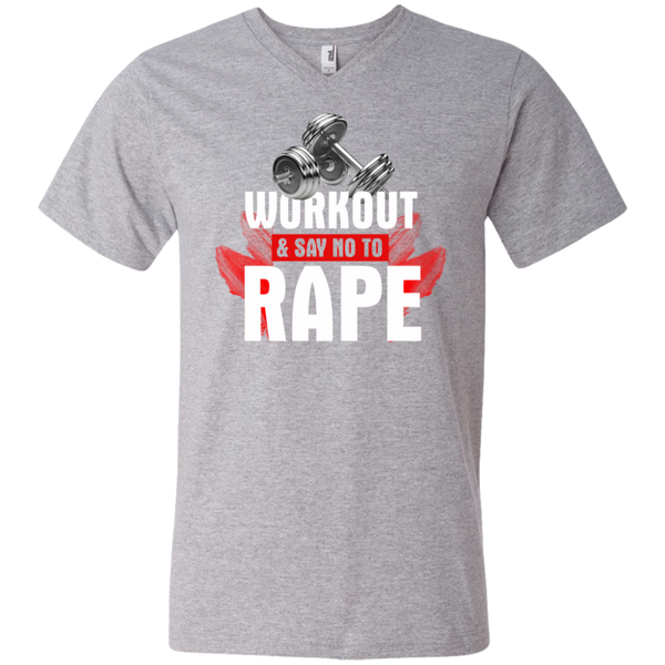 Workout to Say No To Rape Men's Printed V-Neck T-Shirt