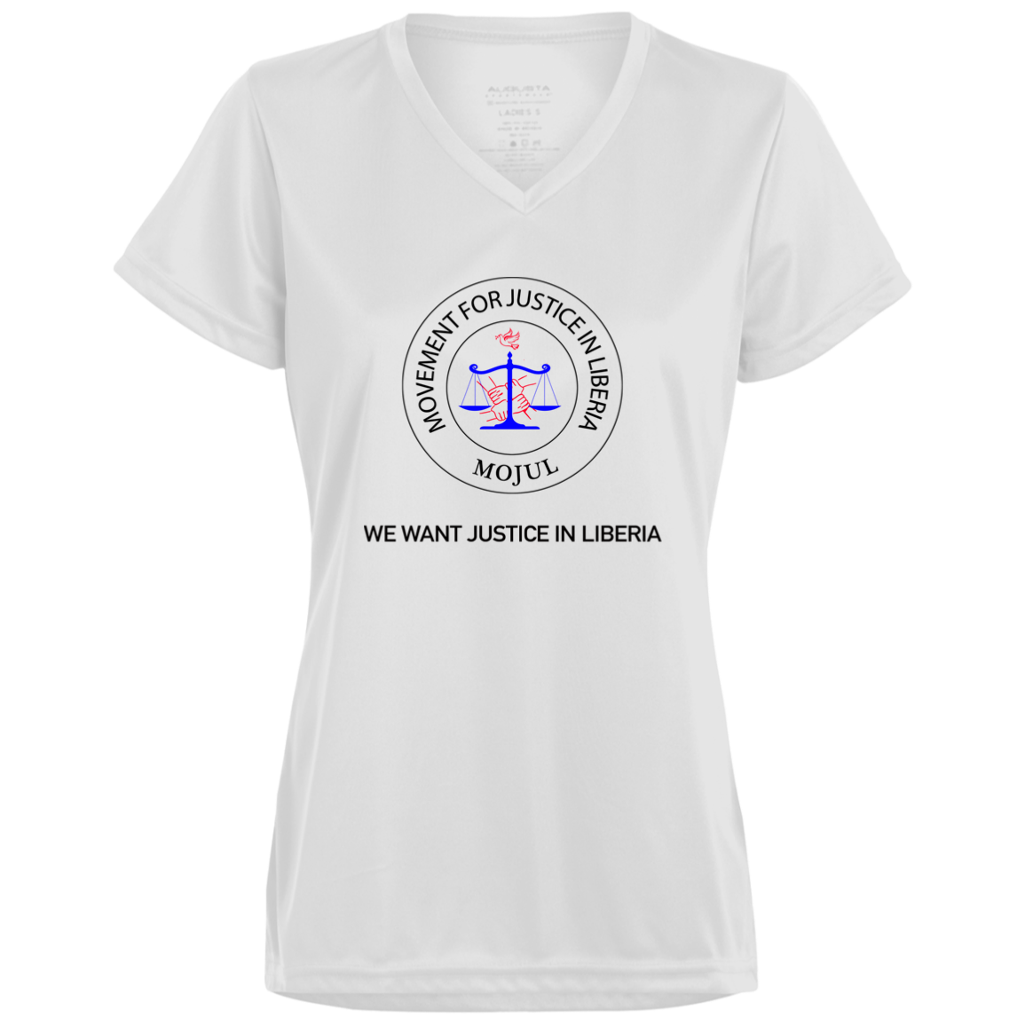 MOJUL/We Want Justice In Liberia Ladies' Wicking T-Shirt