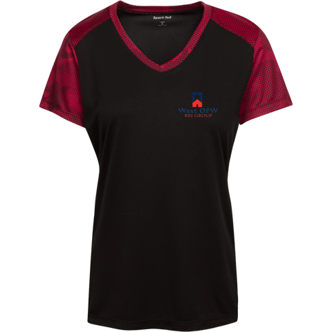 West DFW REI/We Buy Houses Ladies' Colorblock T-Shirt Front/Back